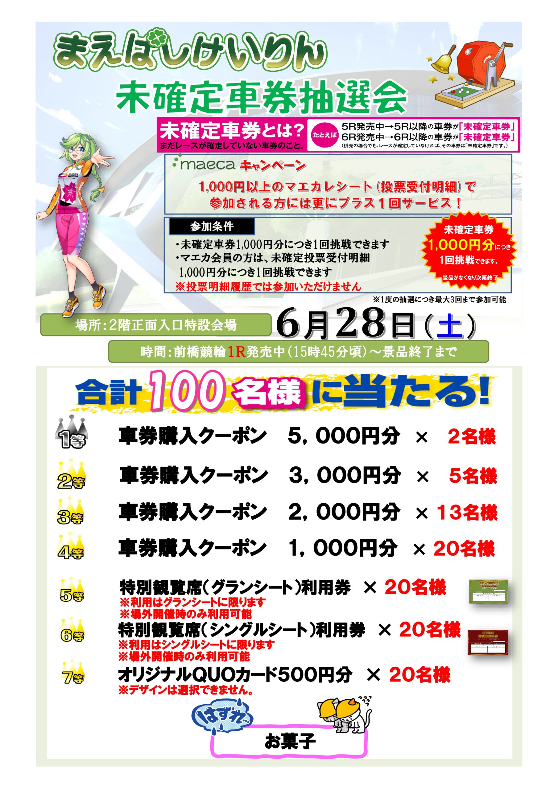 前橋競輪未確定車券抽選会