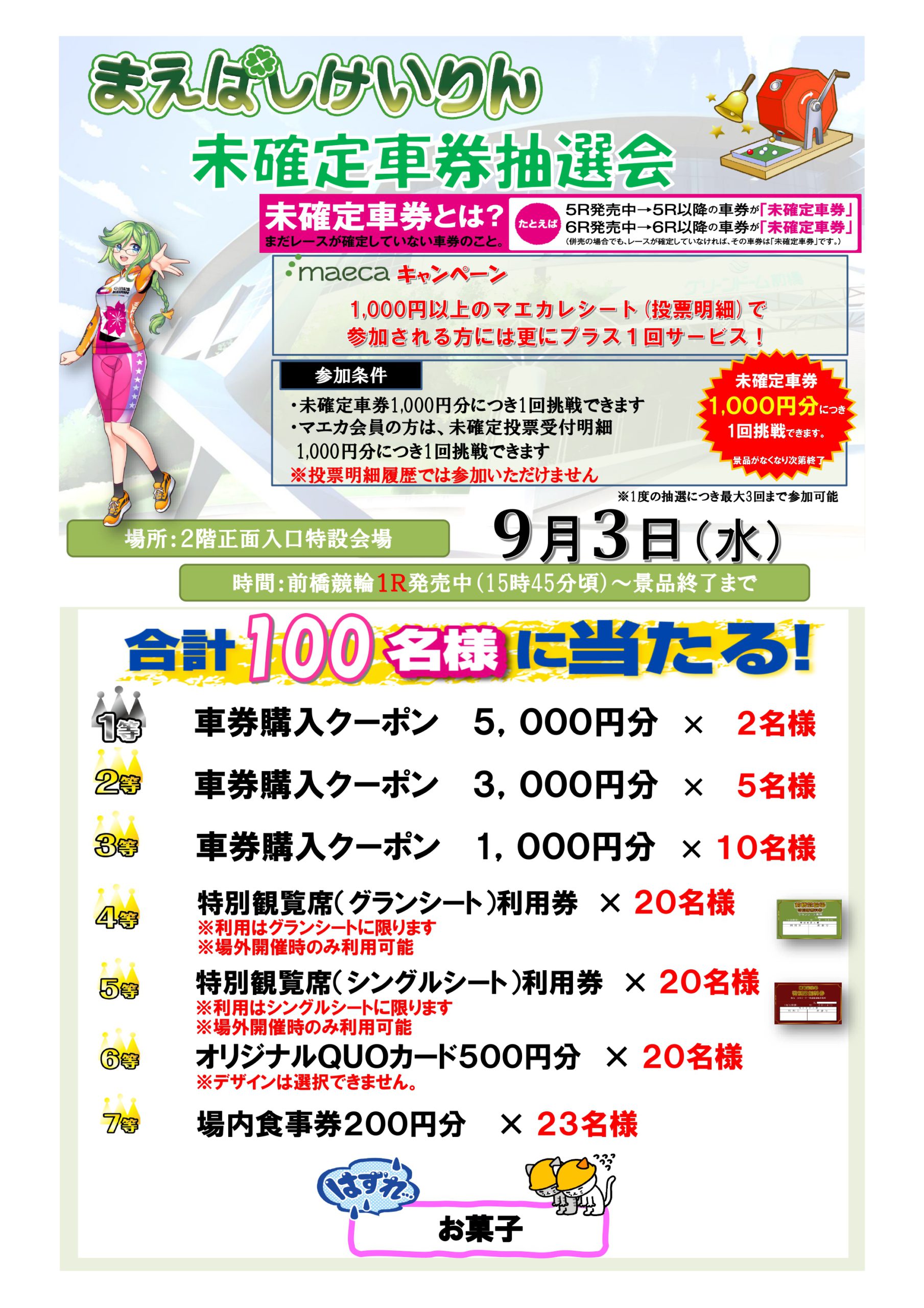 前橋競輪未確定車券抽選会